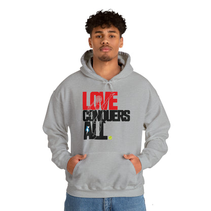 Tennis Love Conquers All Mens Hoodie